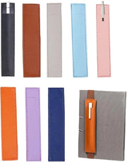 Pacchetto da 8 pezzi di penne in PU, penne tenute da un cinturino elastico, penne tenute da un supporto regolabile, penne tenute da un contenitore, astuccio per penne per quaderni, libri, calendari, cartelle e libri.