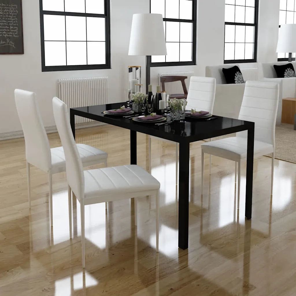 Set Tavolo da Pranzo 5 pz Nero e Bianco CFW3261984