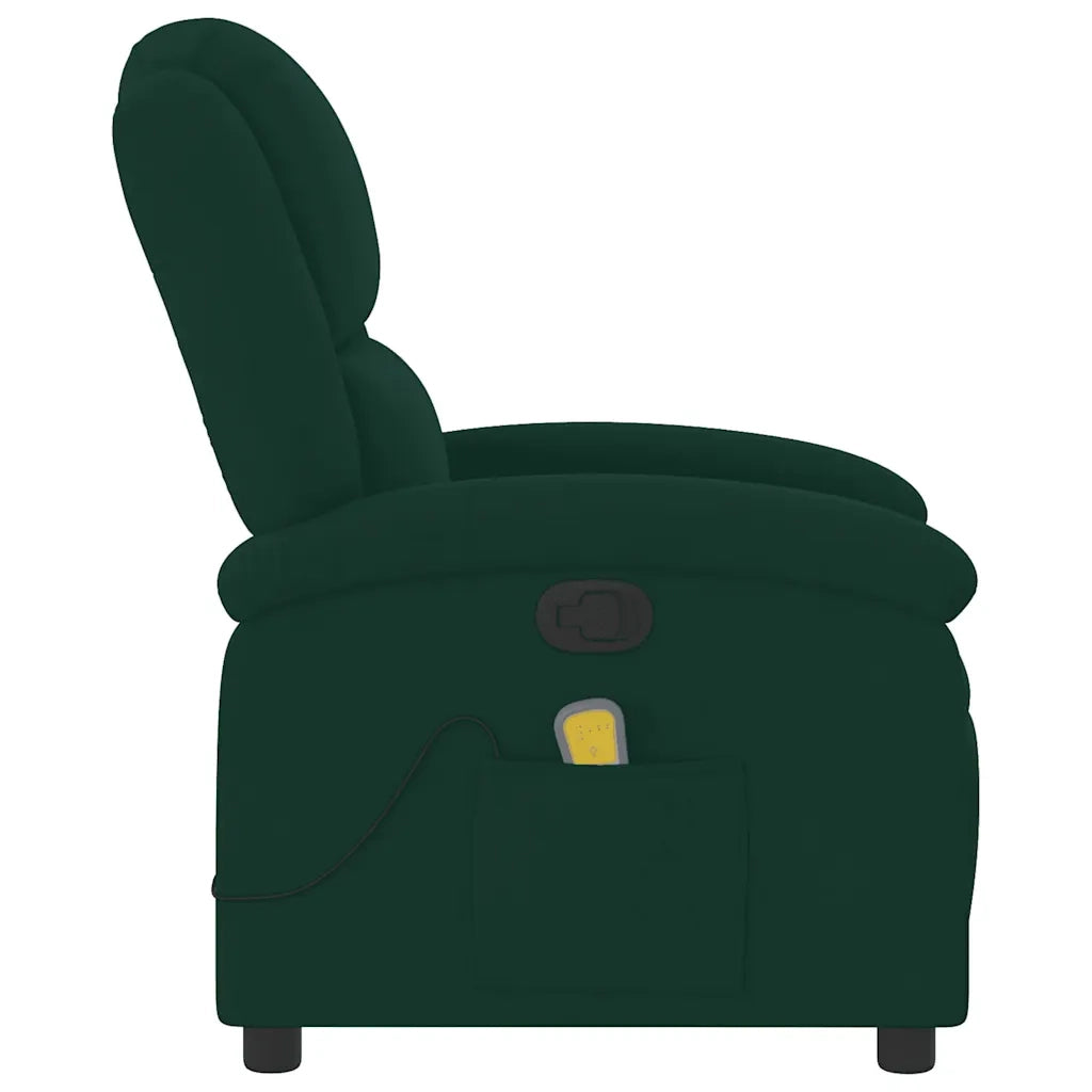 Poltrona reclinabile massaggiante in Velluto Verde Scuro 3205954