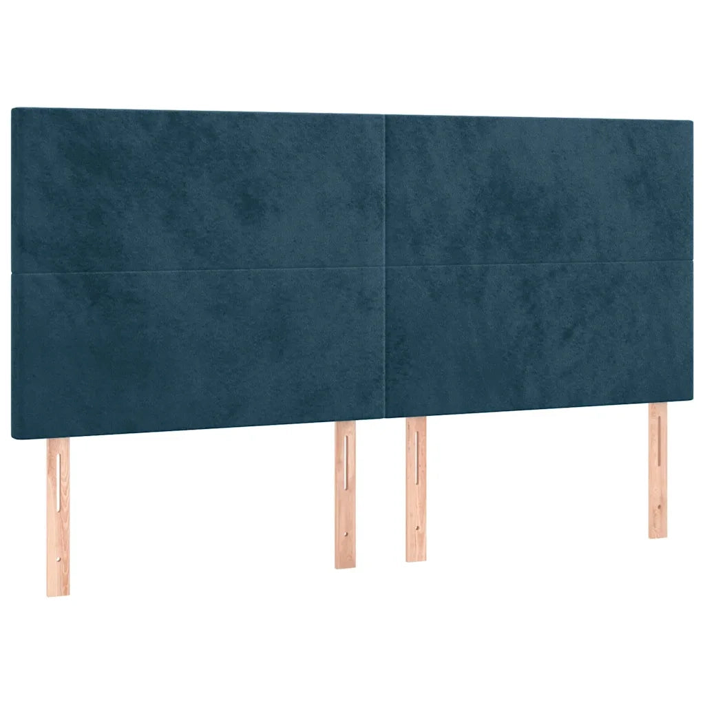 Testiera Blu Scuro 180x5x118/128 cm Velluto 3116116