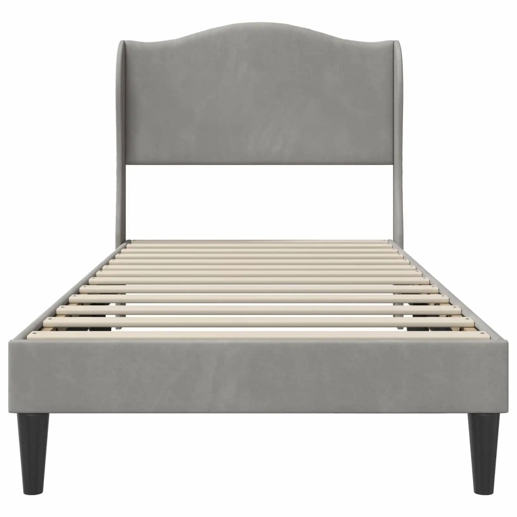 Struttura del letto-Giroletto Grigio Chiaro 90 x 200 cm Velluto 736457