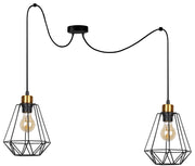 Lampada a sospensione Candellux Primo 2xE27 nero oro