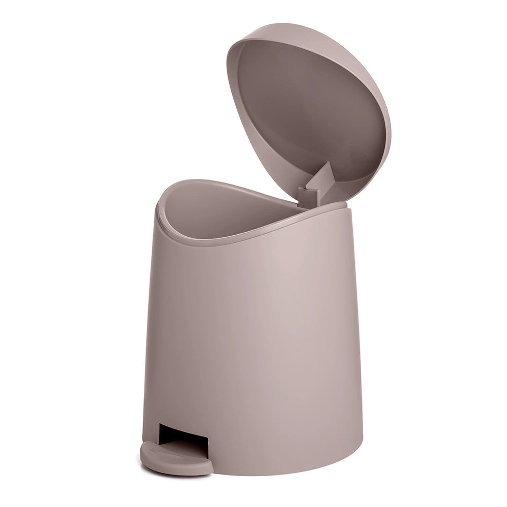 Pattumiera da bagno con pedale 3lt tortora opaca in plastica
