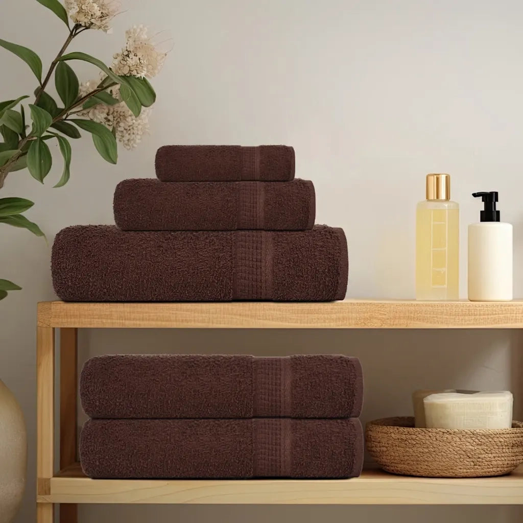 Asciugamani FROGN 10 pz | Teli per bagno Marrone 100x200 cm 360 g/m2
