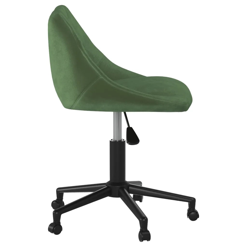 Sedia da Pranzo Girevole Verde Scuro in Velluto 3089035