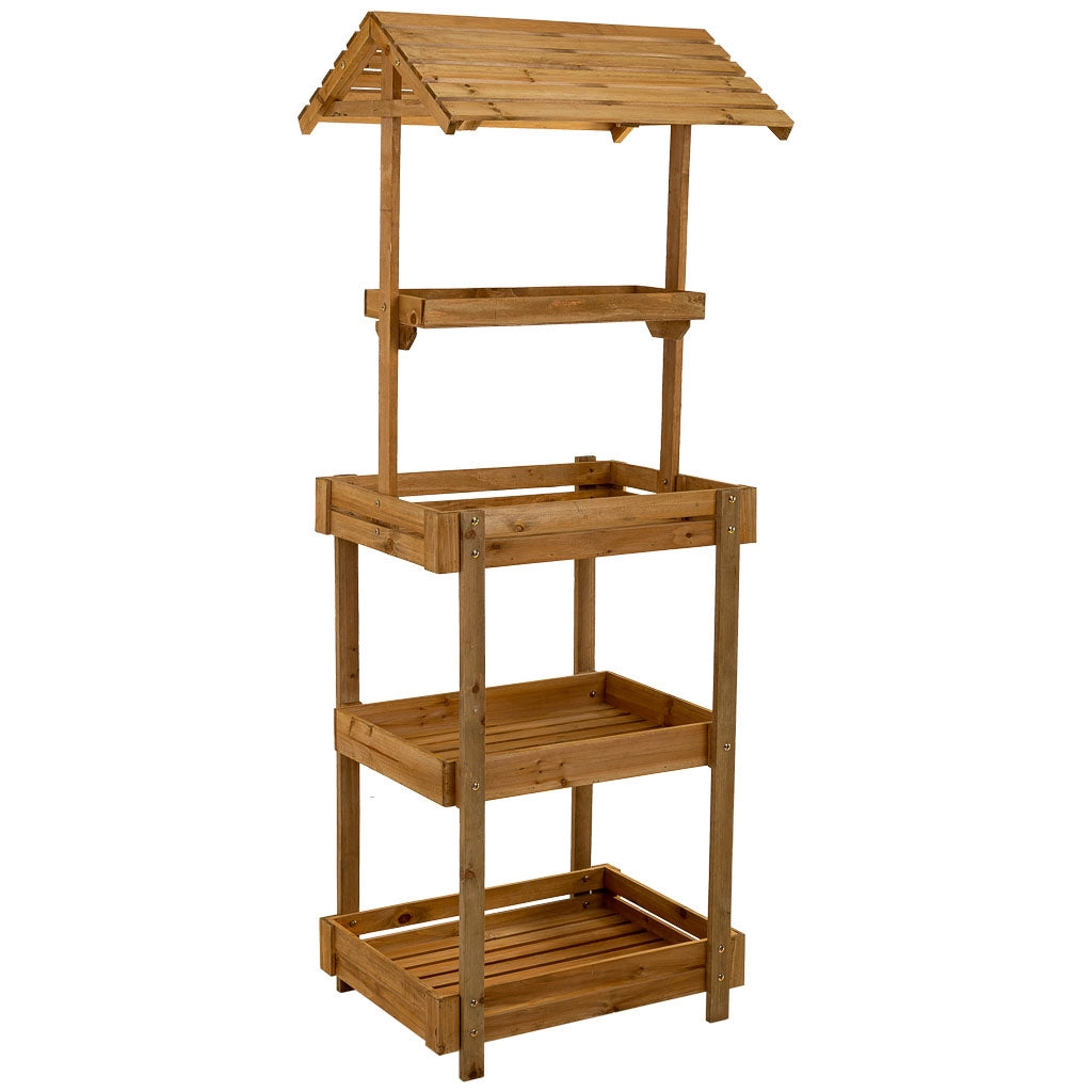 Scaffale espositivo in legno a 4 ripiani