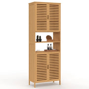 IDMarket - Mobile da bagno BEA in bambù con 4 ante e 2 nicchie