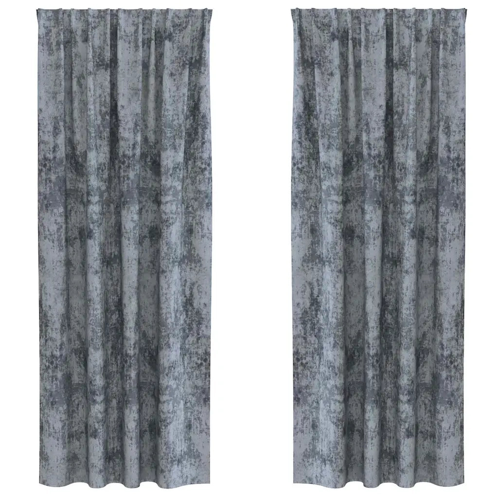 Tende in Velluto 2 pz Grigio Argento 245 x 140 cm Velluto