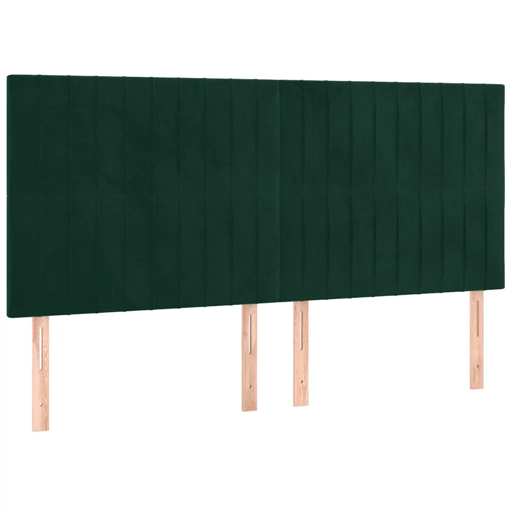 Giroletto a Molle con Materasso Verde Scuro 200x200 cm Velluto 3137986