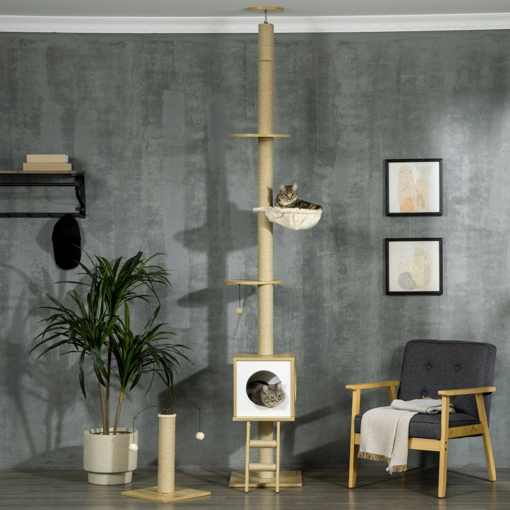 Albero per Gatti ¨C Minimal ¨C Beige 40x40x225-285 cm