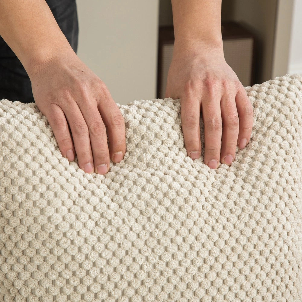 Divano Modulare in Tessuto Chenille ¨C MINIMAL ¨C Khaki Chiaro, Morbido, Antiscivolo