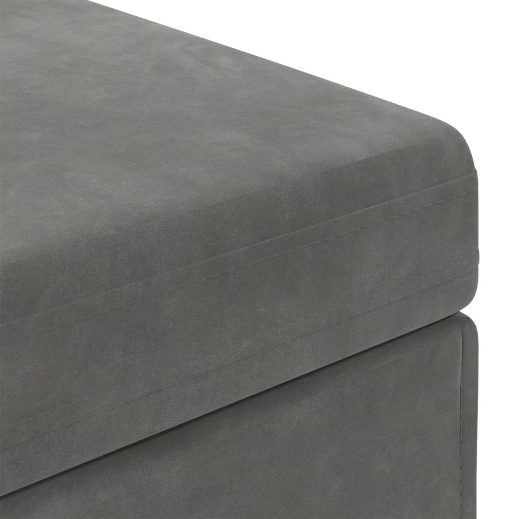 Pouf Grigio scuro Velluto e Legno Ingegnerizzato 876766