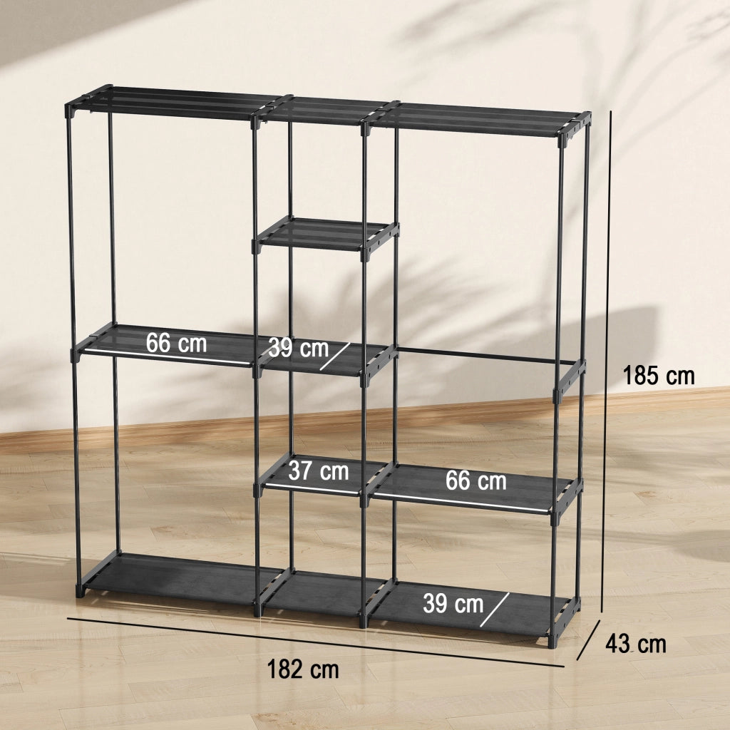 Armadio guardaroba appendiabiti ¨C zephmum ¨C nero 182x43x185