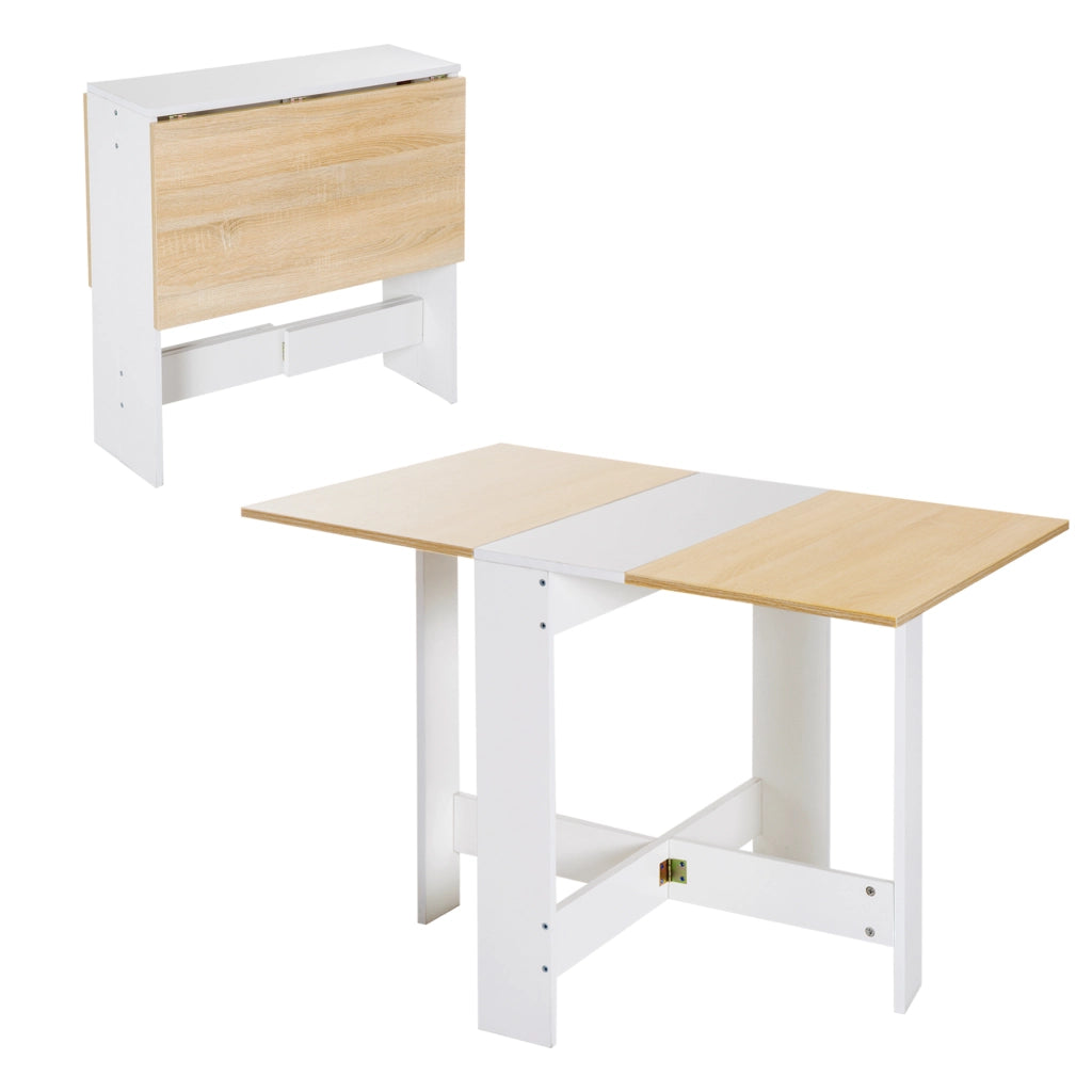Tavolo da cucina pieghevole ¨C Minimal ¨C 103x76x74 cm legno bicolore quercia bianco