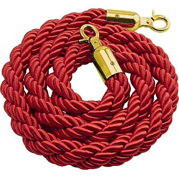 Cordone intrecciato 2mt con moschettoni gold vari colori - Rosso