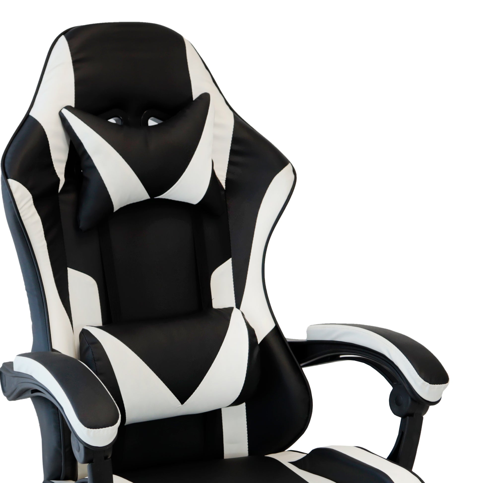 Poltrona Racing Omega C/P-Piedi Nera/Bianca Similp