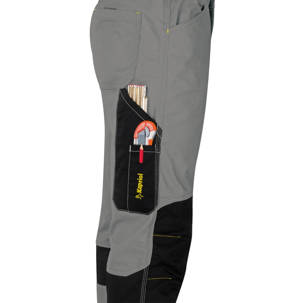 PANTALONE DA LAVORO KAVIR GRIGIO/NERO TG. XXL TASCHE PORTAUTENSILI KAPRIOL 35574