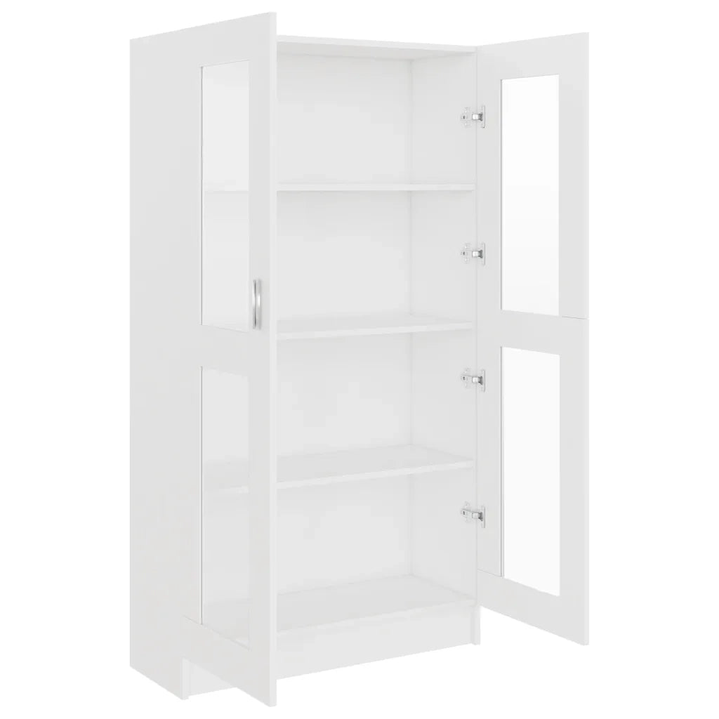 Armadietto con Vetrina Bianco 82,5x30,5x150cm Legno Multistrato 802759