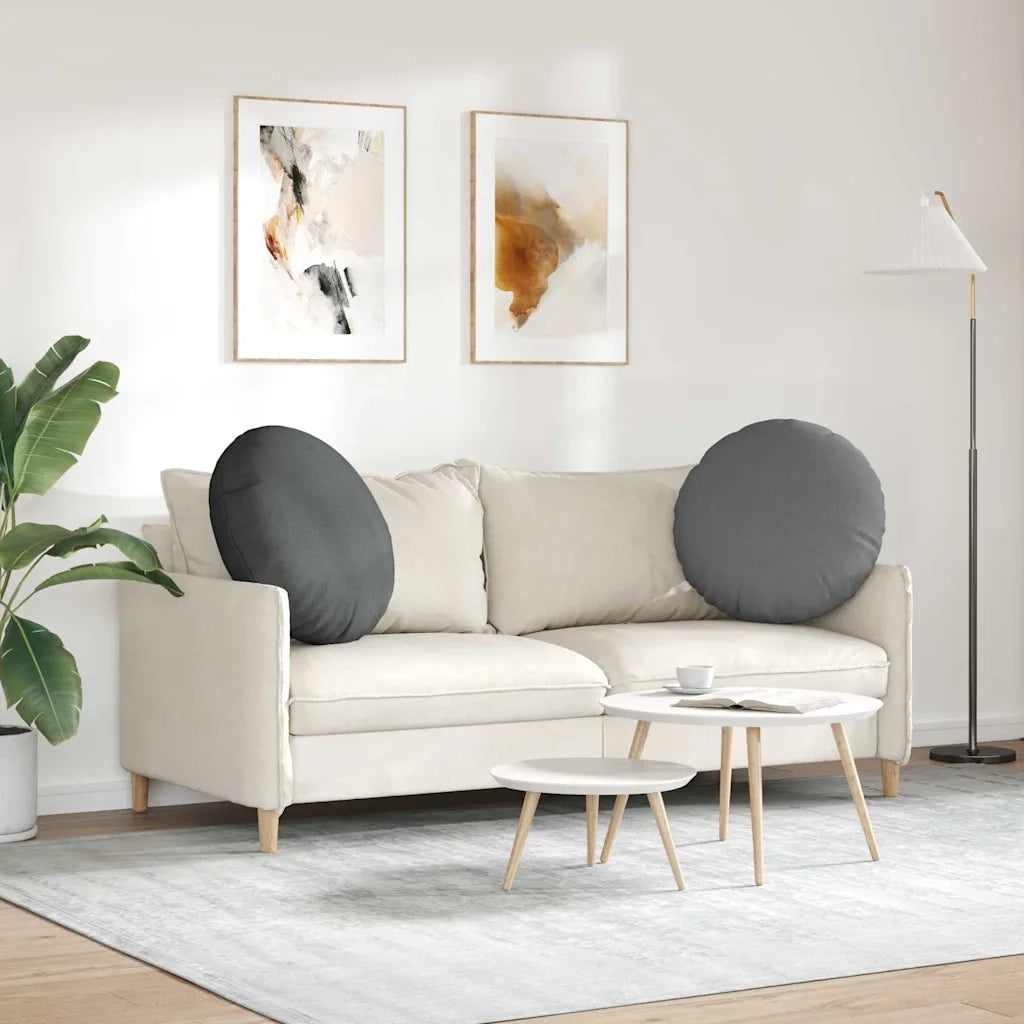 Cuscini per Seduta 2 pcs Grigio scuro Ø60 x 21 cm Tessuto 42014195