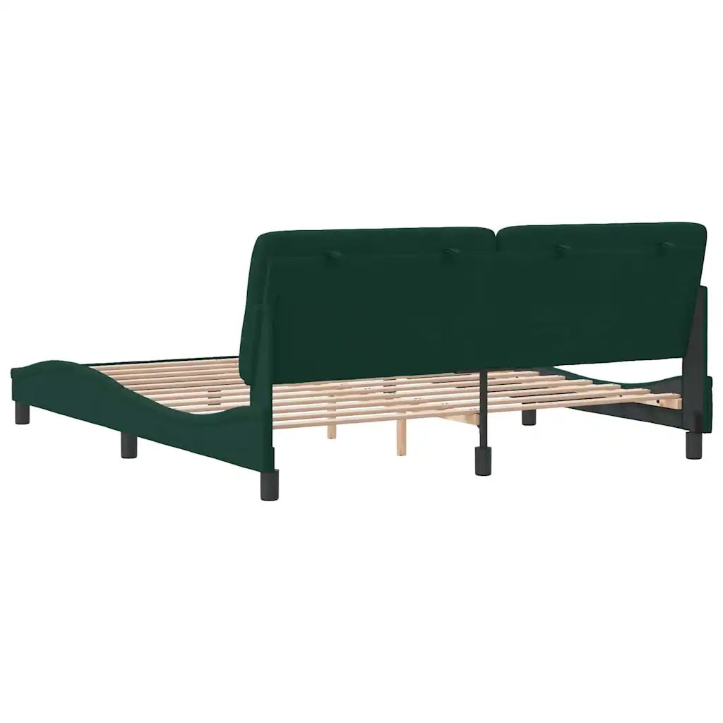 Giroletto senza Materasso Verde Scuro 180x200 cm in Velluto 3207938