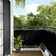 Paravento da Balcone-Pannello per balcone Nero 75x700 cm 100% Poliestere Oxford