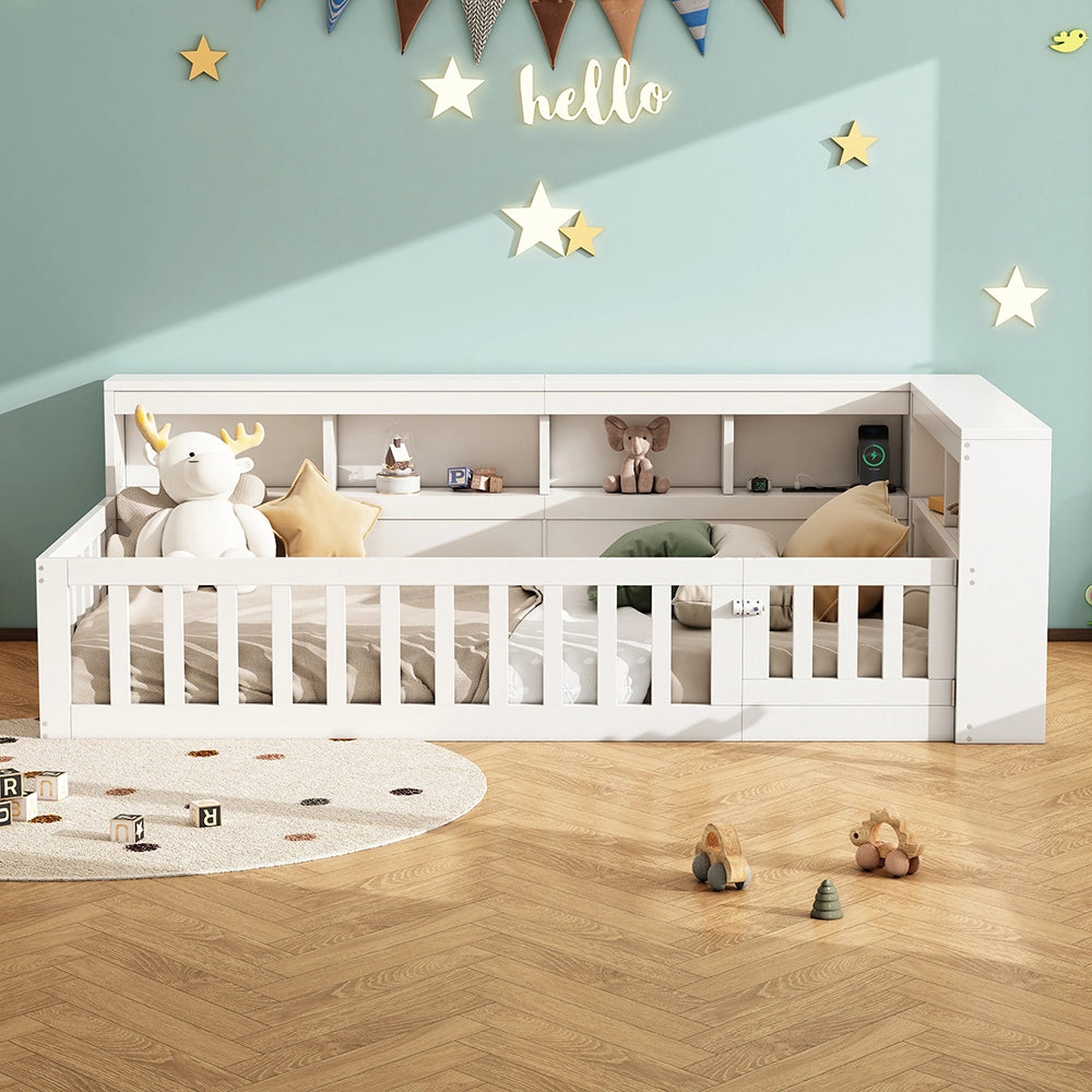 Daybed - Xylo - 90x200 cm USB balaustra bianco