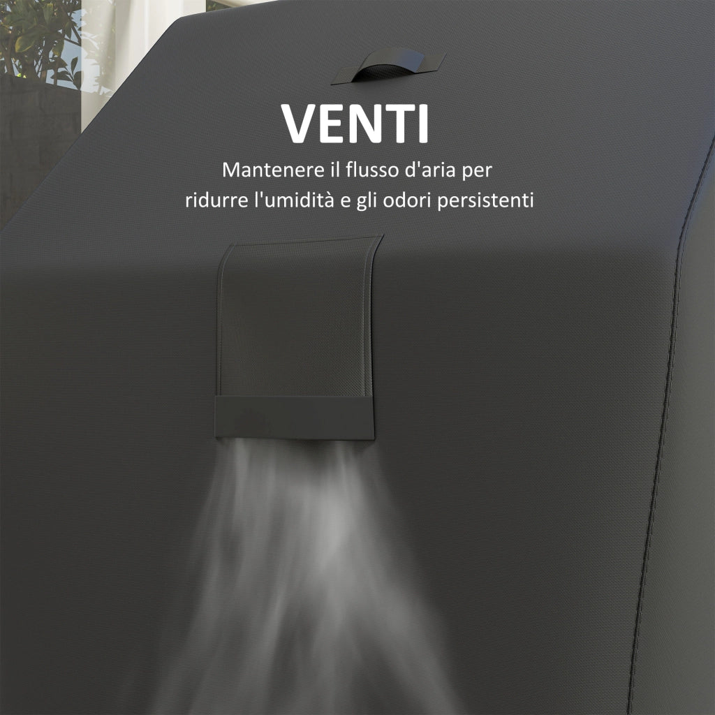 Copertura Barbecue Impermeabile Antivento Oxford 600D ¨C Minimal ¨C 147x61x122 cm Nero