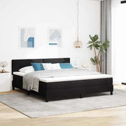 Letto a Sorgente LED con materasso Nero 180 x 200 cm Velluto