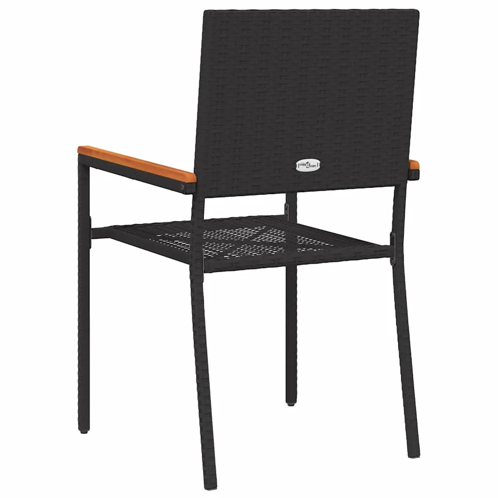 Sedie impilabili da giardino 4 pcs Nero e Marrone 3403061