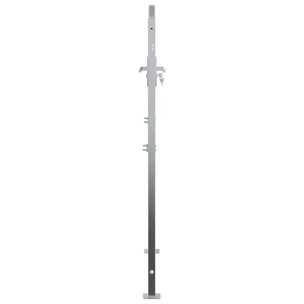 Cancello da giardino Argento 85 x 144 cm Acciaio inossidabile 3402582