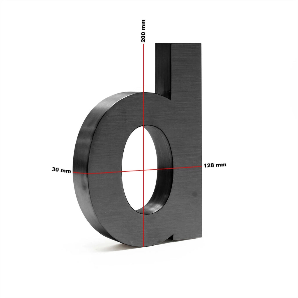Targa con numero civico "c" Arial antracite 3D 15cm acciaio sottile resistente alle intemperie 16_0001450