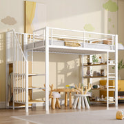 Letto a castello 90x200 - Xylo - Bianco con scala