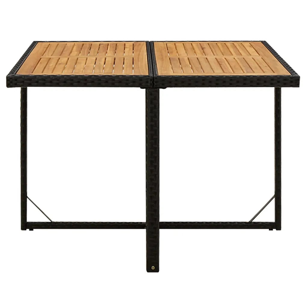 Set da Pranzo da Giardino 9 pz con Cuscini Nero in Polyrattan 3095520