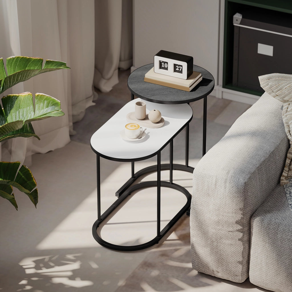 Tavolino da salotto ¨C Minimal ¨C grigio e bianco