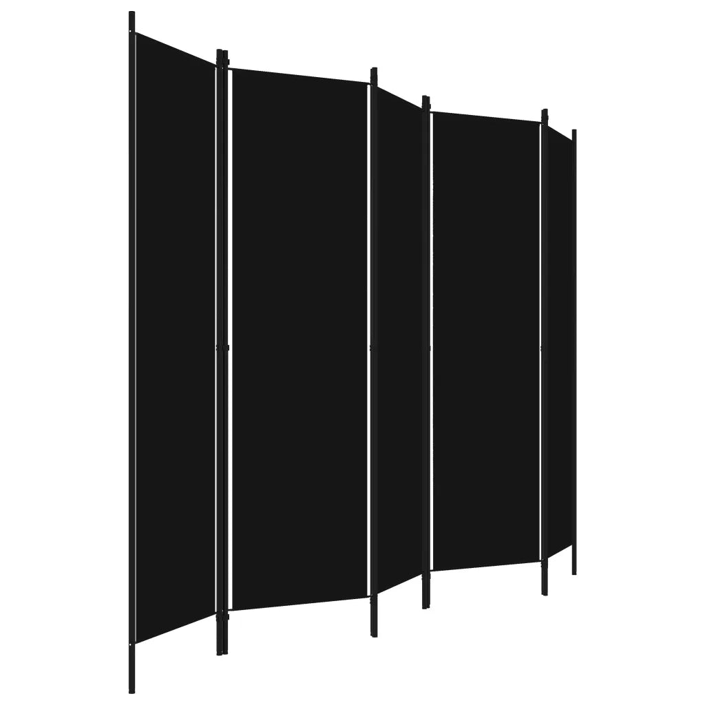 Divisorio Ambienti | Divider per stanze | Paravento a 5 Pannelli Nero 250x180 cm