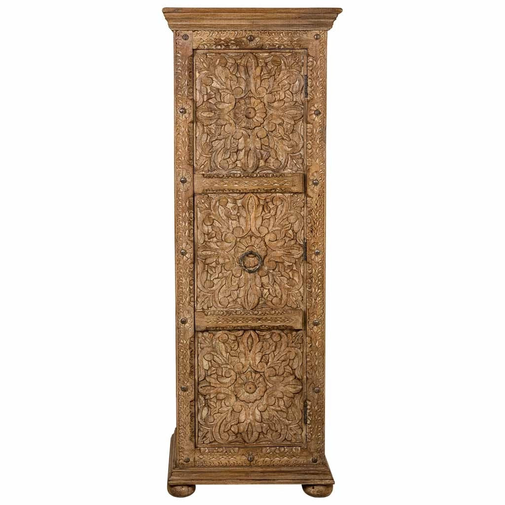 Armadio artigianale in legno marrone, 53x40x149h cm