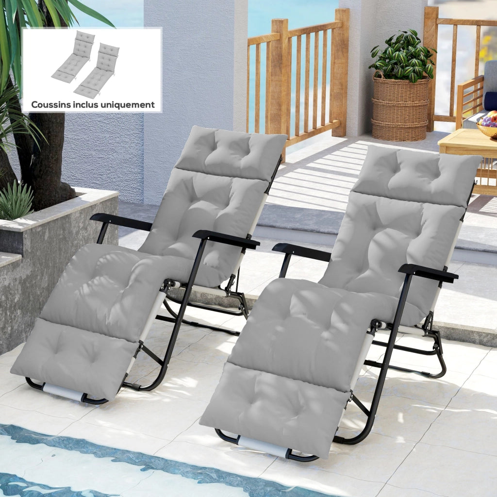 Cuscini per Chaise Longue ¨C Minimal ¨C Grigio Chiaro 190x56x10 cm