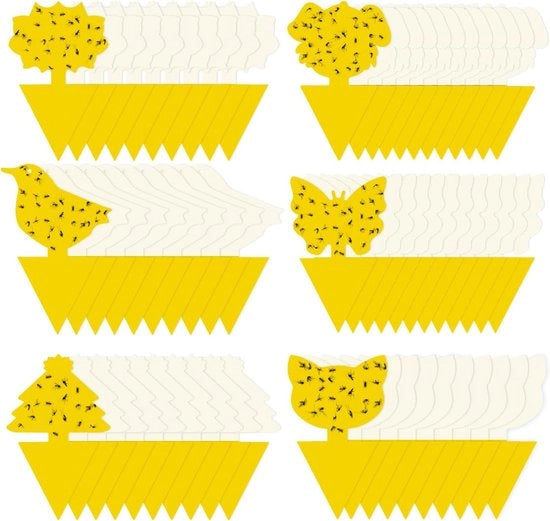 Stickers per la lotta contro le muffe - adesivi viscosi per piante - controllo insetti indoor e outdoor - impermeabili e non tossici - 60 pezzi