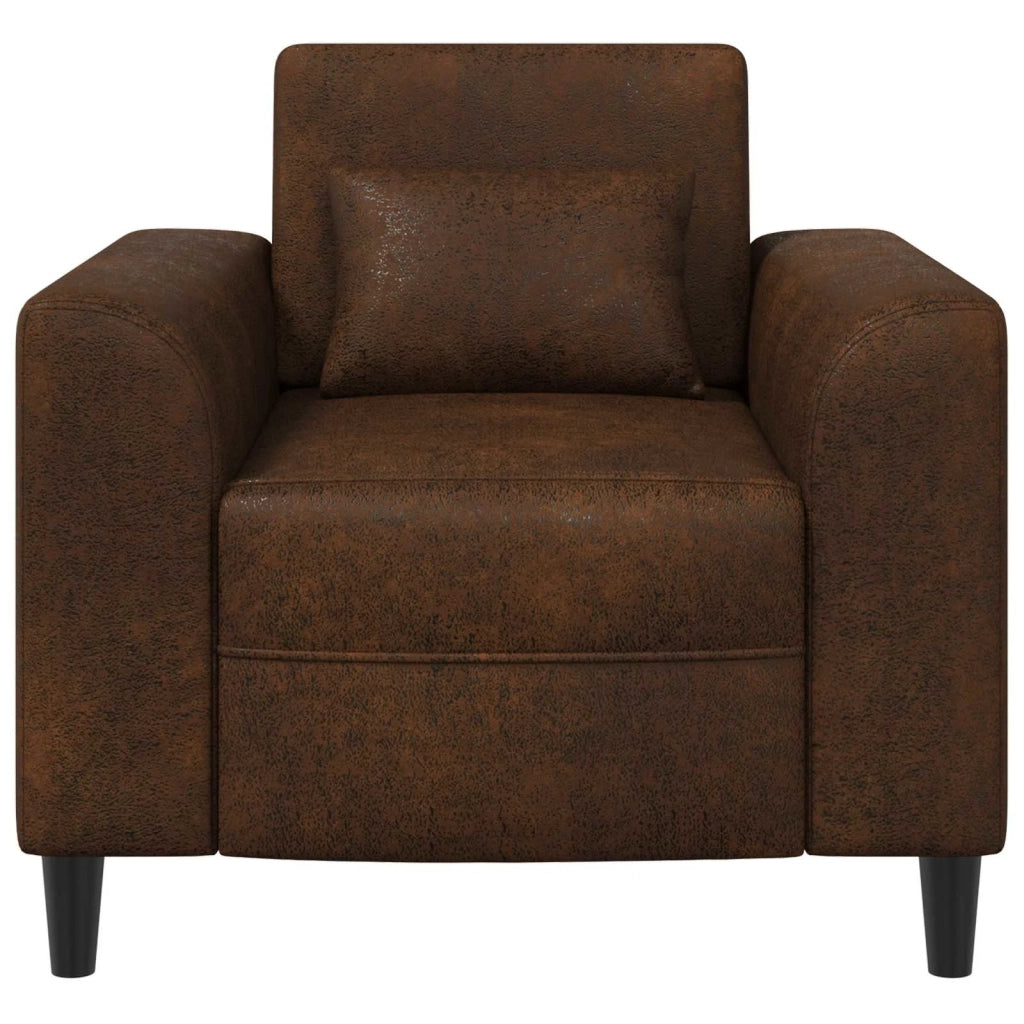 Poltrona Marrone Pelle Scamosciata Sintetica 42042475