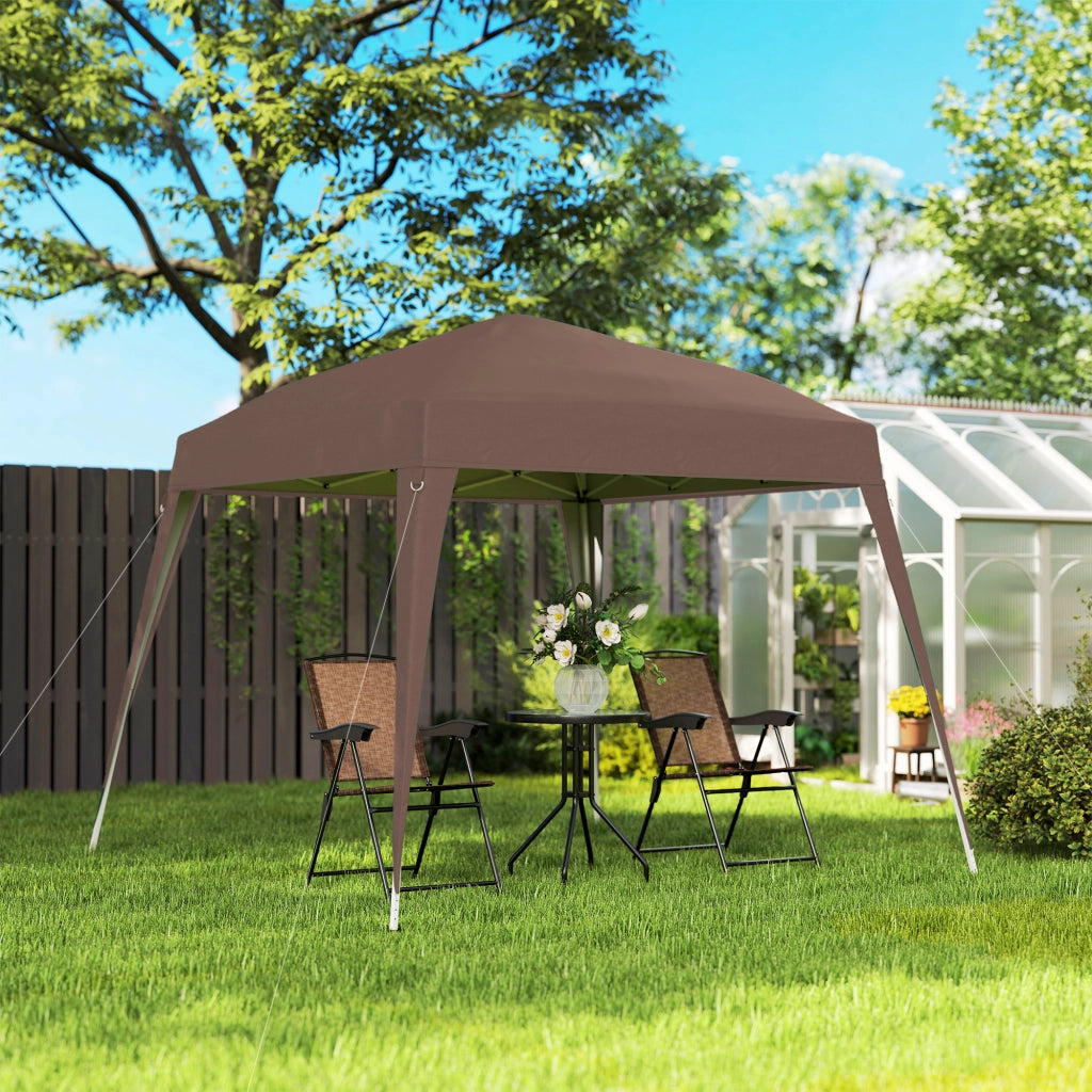Carpa da giardino pieghevole 240x240 cm ¨C zephmum ¨C marrone