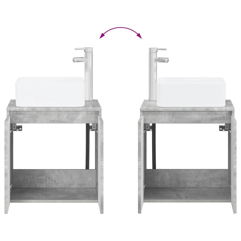 Mobile Lavabo | Armadio Lavabo da Parete Grigio Cemento 53 x 35 x 63 cm