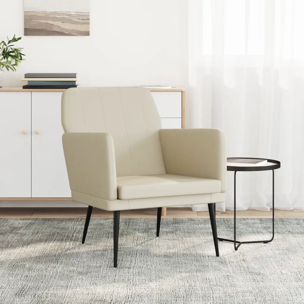 Poltrona Crema 61x78x80 cm Similpelle 351393