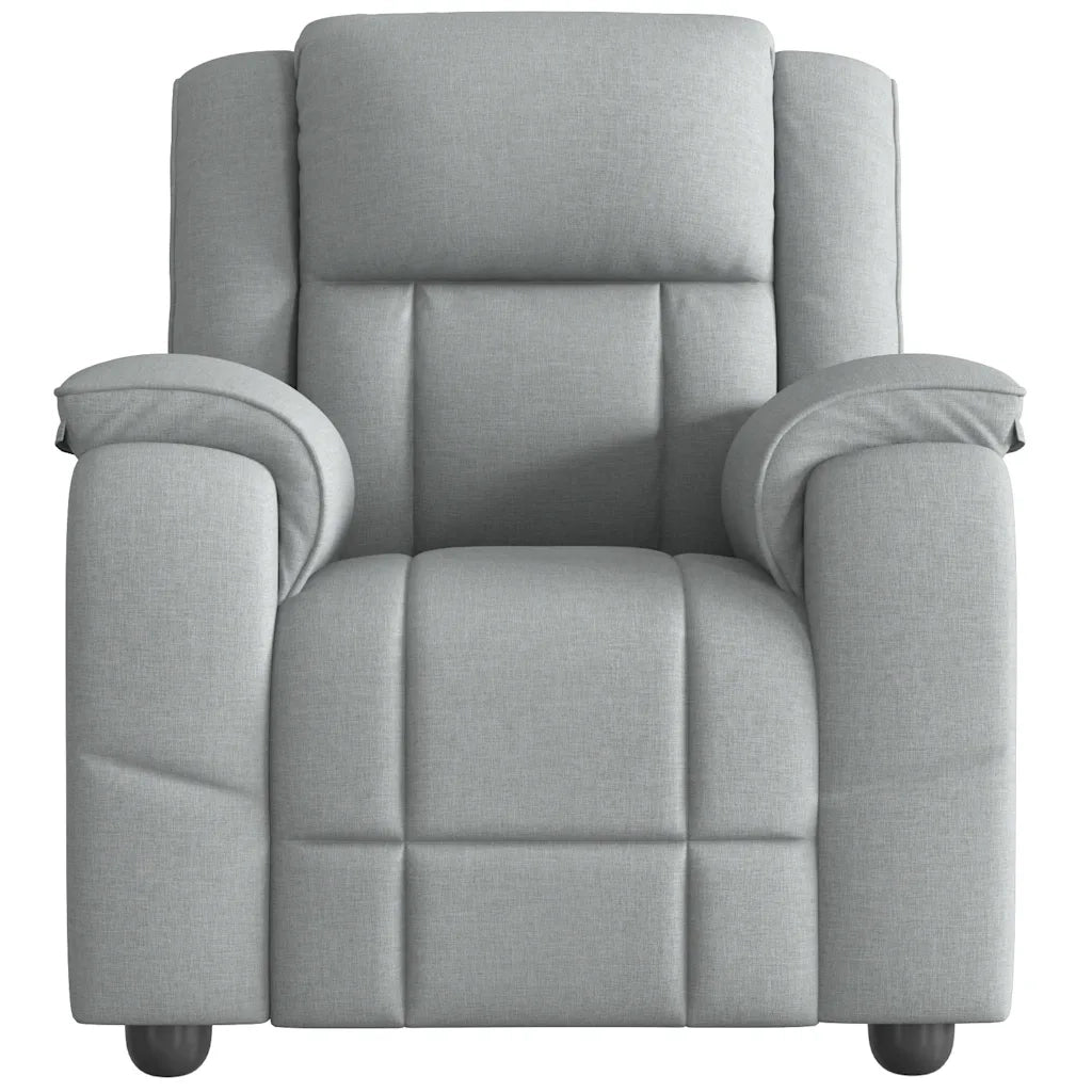 Poltrona Massaggiante Reclinabile Grigio Chiaro in Tessuto 4015710