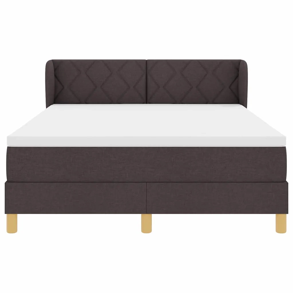 Letto a molle con materasso Marrone Scuro 160 x 200 cm Tessuto 3340286