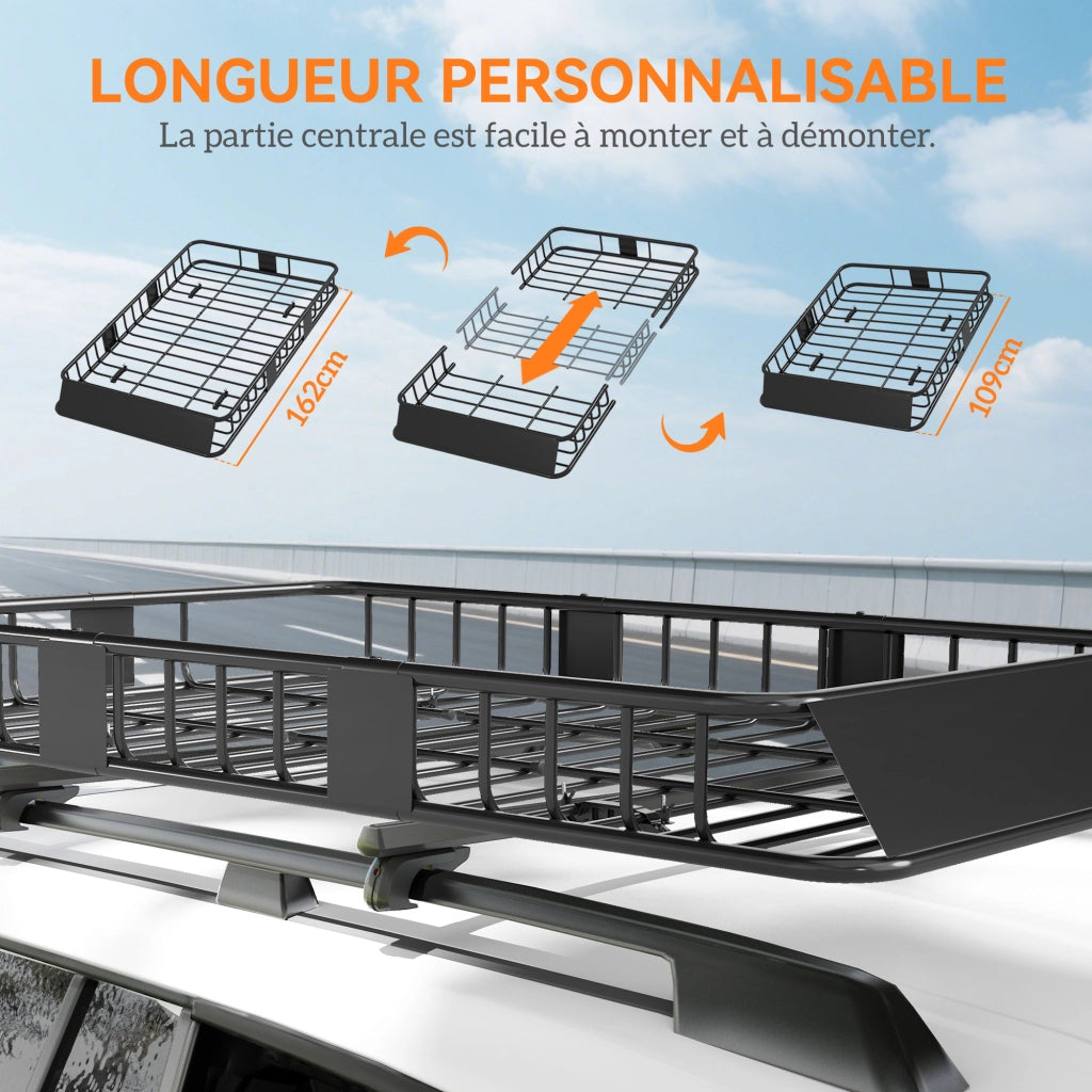 Portabagagli per auto in metallo regolabile ¨C Minimal ¨C Lunghezza 109-162 cm