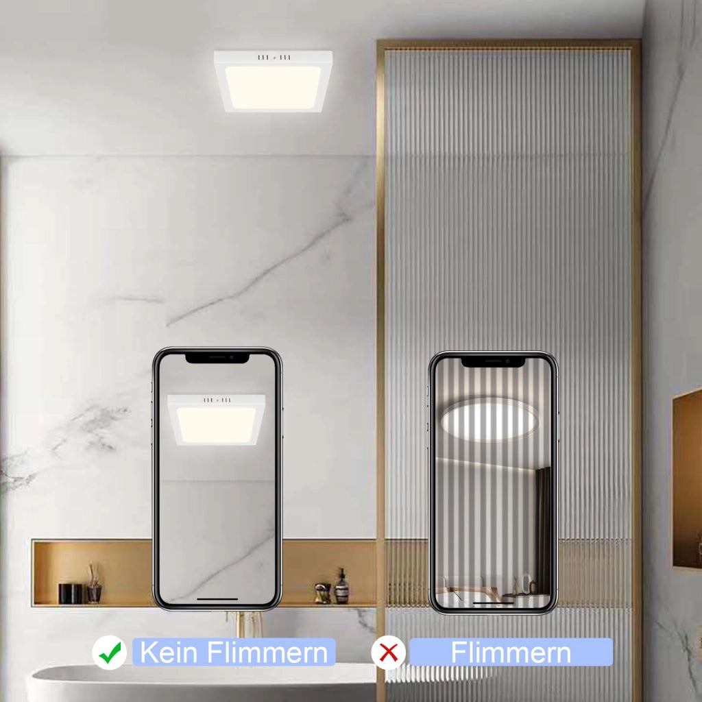 ZMH Lampada da soffitto LED set 3 pezzi rettangolare 18W 23cm 4000K bianca fredda moderna per interni