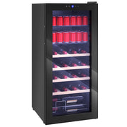 Cantinetta Vino Frigo 92L ¨C Xylo ¨C 20 Bottiglie 50 Lattine Ripiani Regolabili 43x45x94cm Nero