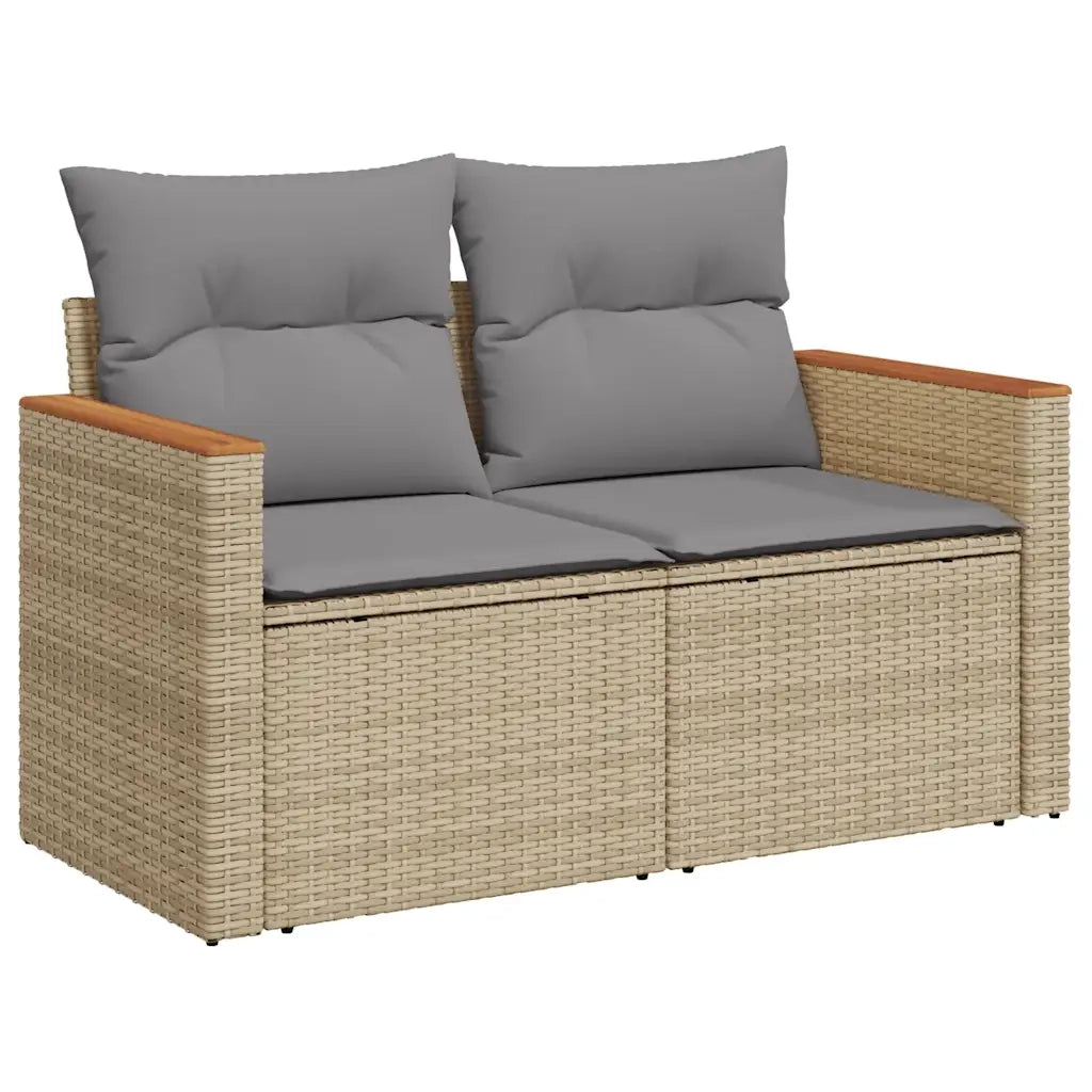 Set Divani da Giardino 7 pz con Cuscini Beige Polyrattan Acacia 3327510