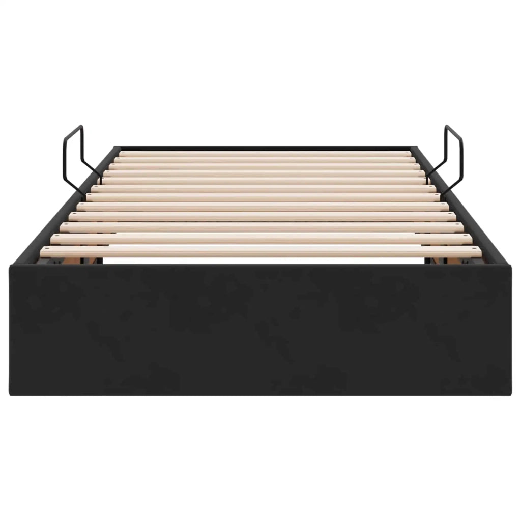 Letto ottomano con archiviazione Nero 100 x 200 cm Velluto 3442864