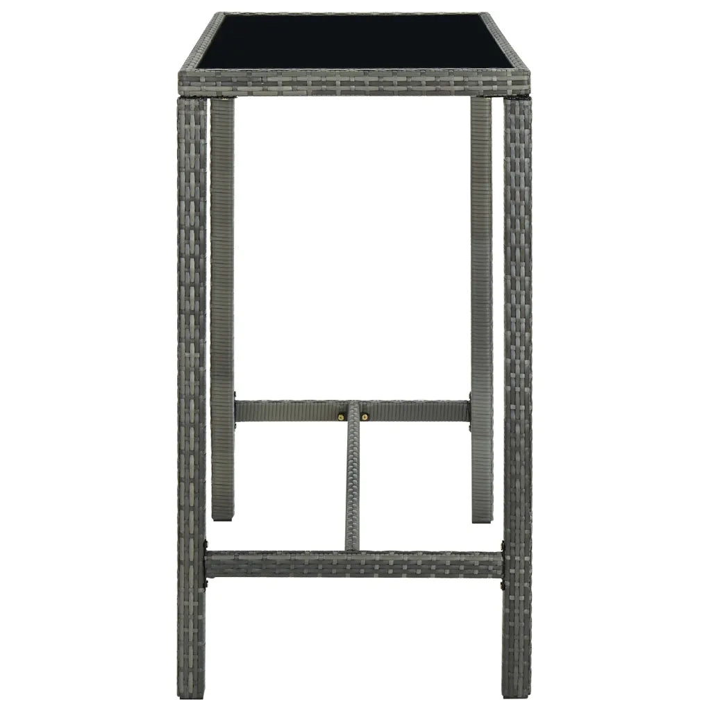 Set da Bar da Giardino 7 pz con Cuscini in Polyrattan Grigio 3064824